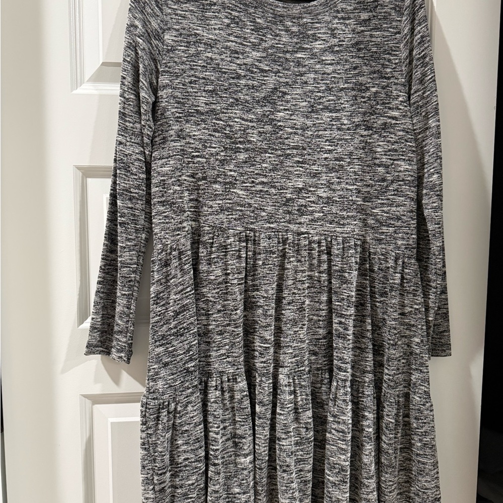 LOFT Gray Long Sleeve Dress